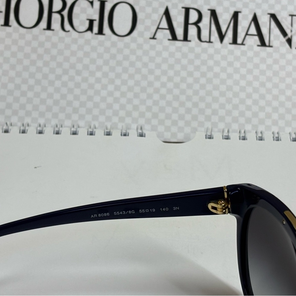 New Giorgio Armani 8086 5543/8G Double Bar Dark Blue Sunglasses. Unisex - Picture 10 of 15